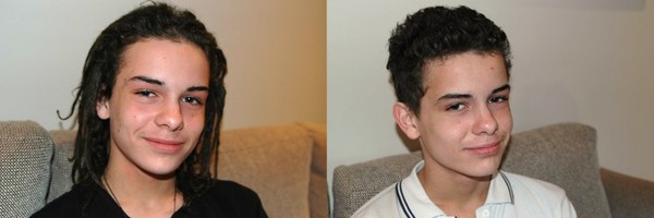 Ash before and after 'the chop' today in Newmarket